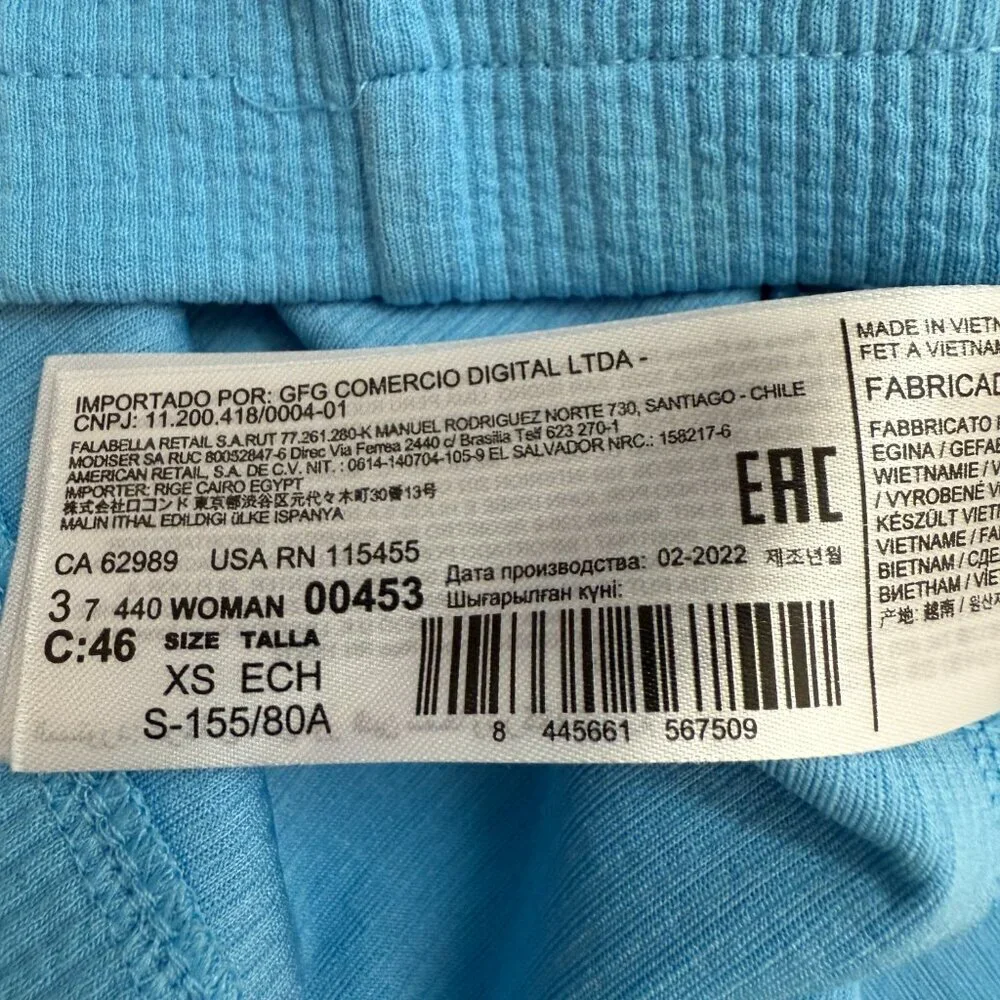 Mango Crisscross Strap Bodycon Mini Dress Women's 2 Blue Going Out Ribbed NWOT - Picture 14 of 14